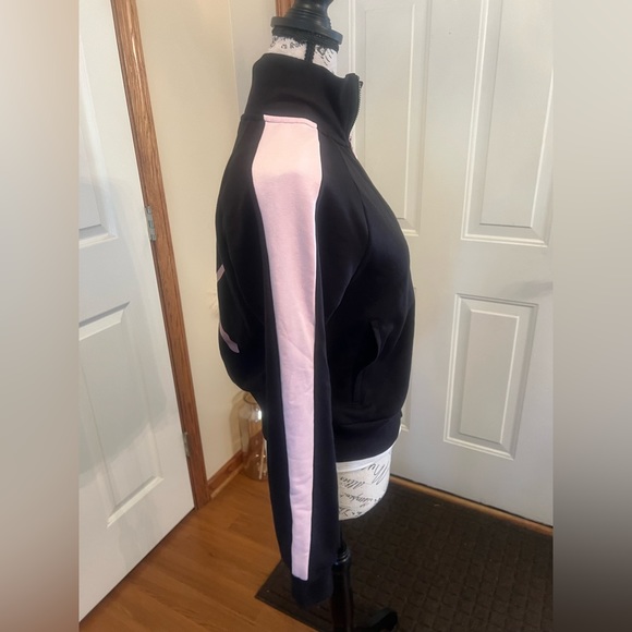 Puma zip up crop jacket black pink size xs - Picture 4 of 12